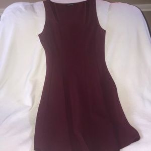 Slip on burgundy skater dress